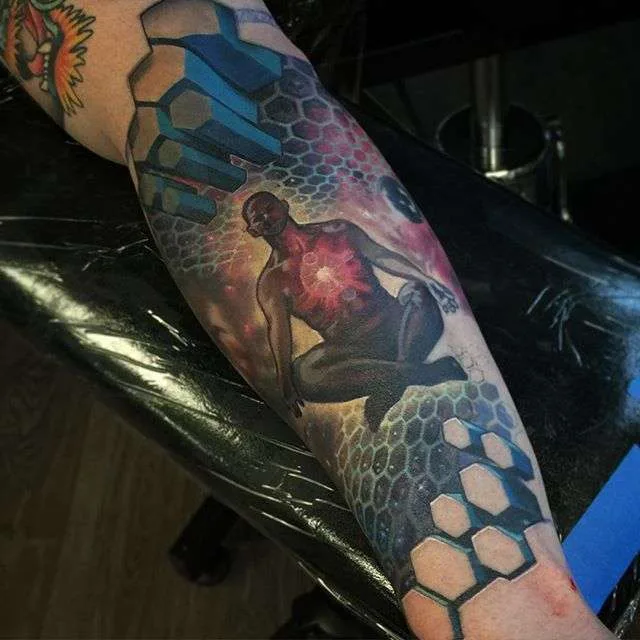Tattoo artist Jesse Rix color surrealistic and realistic tattoo